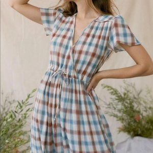 CHRISTY DAWN Dawn Dress in Ocean Plaid Size M NWOT